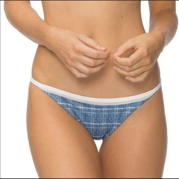 Tavik Size Small Blue And White Antic Full Bikini Bottom Swim Thin Strap Hip - Picture 1 of 6